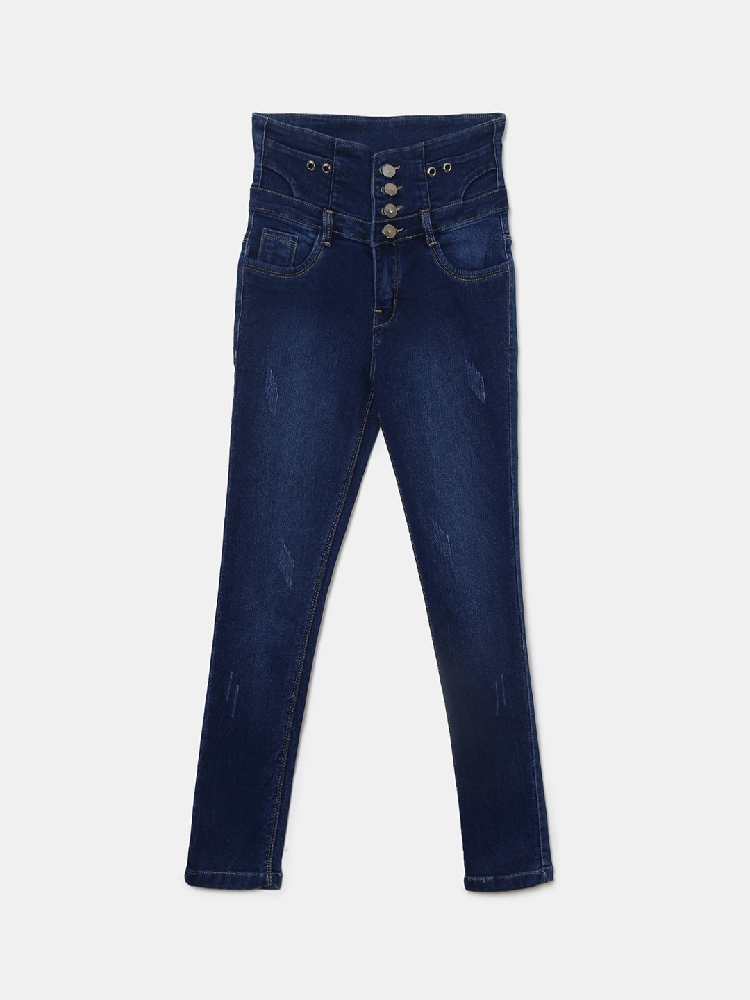 

V-Mart Girls Blue Classic High-Rise Light Fade Jeans