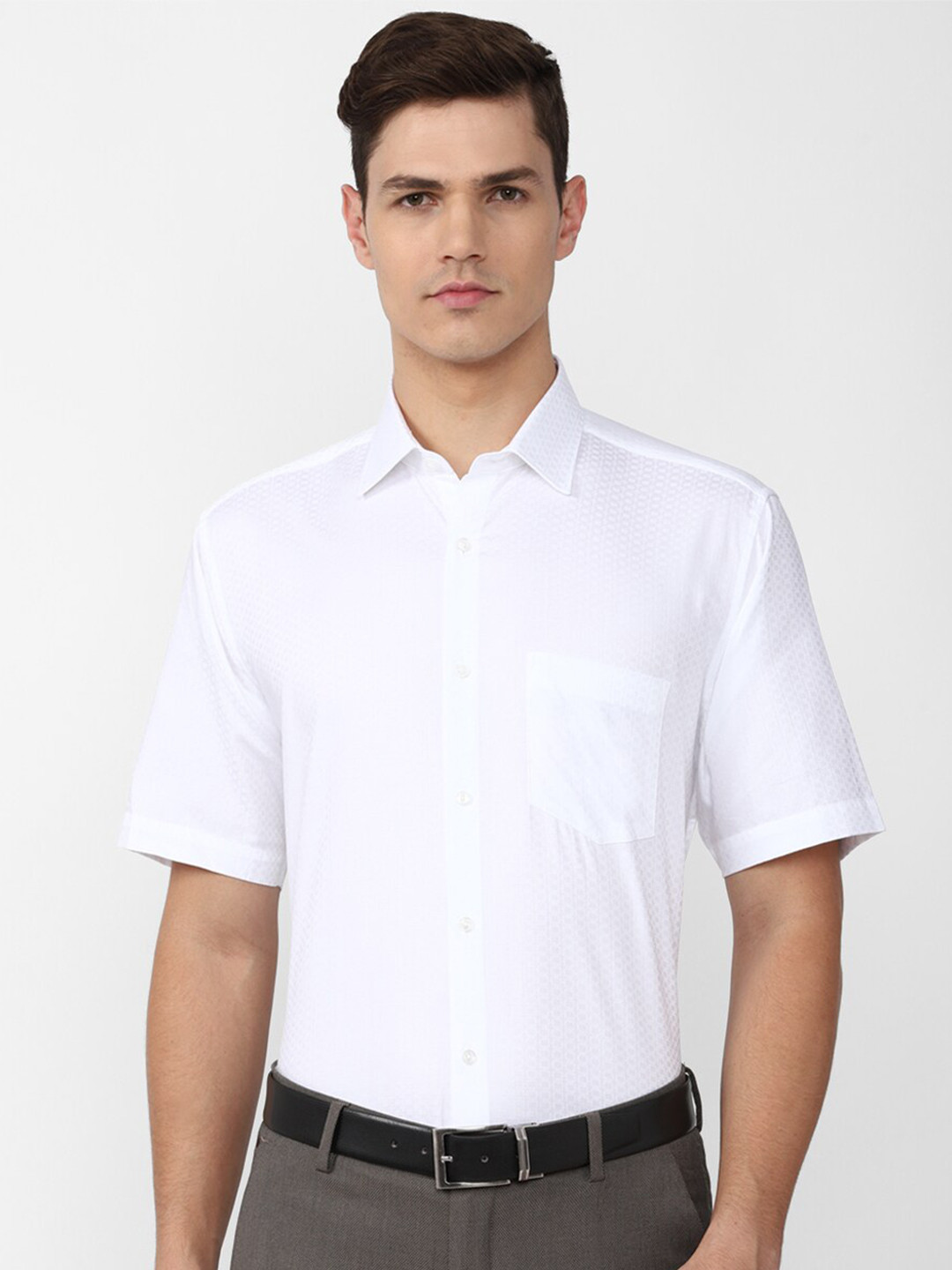 

Van Heusen Men White Cotton Formal Shirt