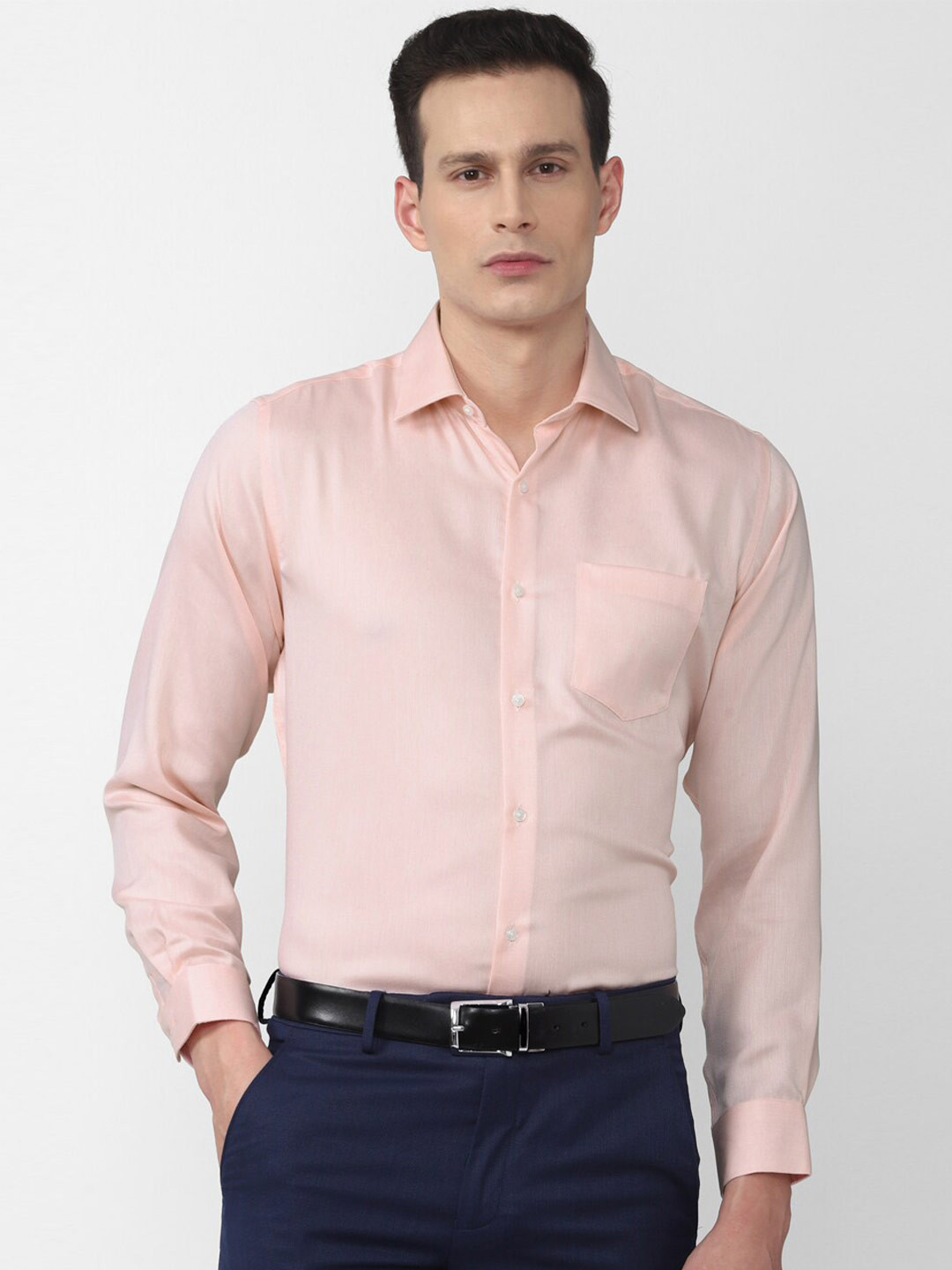 

Van Heusen Men Peach-Coloured Cotton Formal Shirt