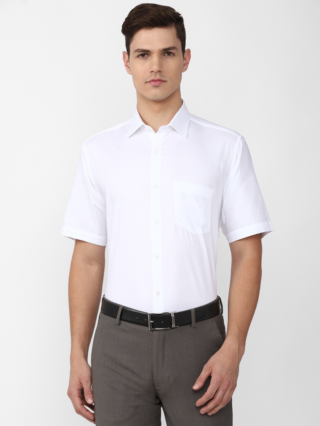 

Van Heusen Men White Cotton Formal Shirt