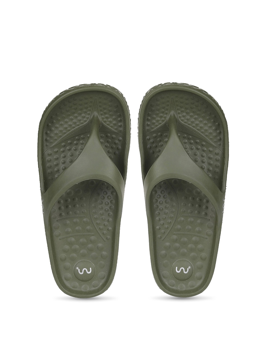 

Doubleu Women Olive Green Rubber Thong Flip-Flops