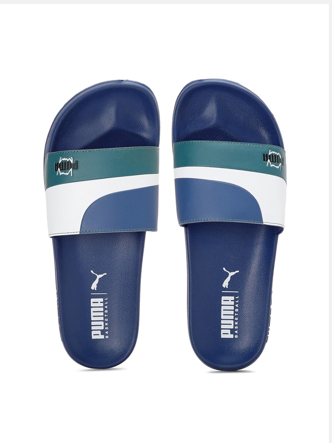 

Puma Unisex Blue & White Leadcat 2.0 Basketball Sliders