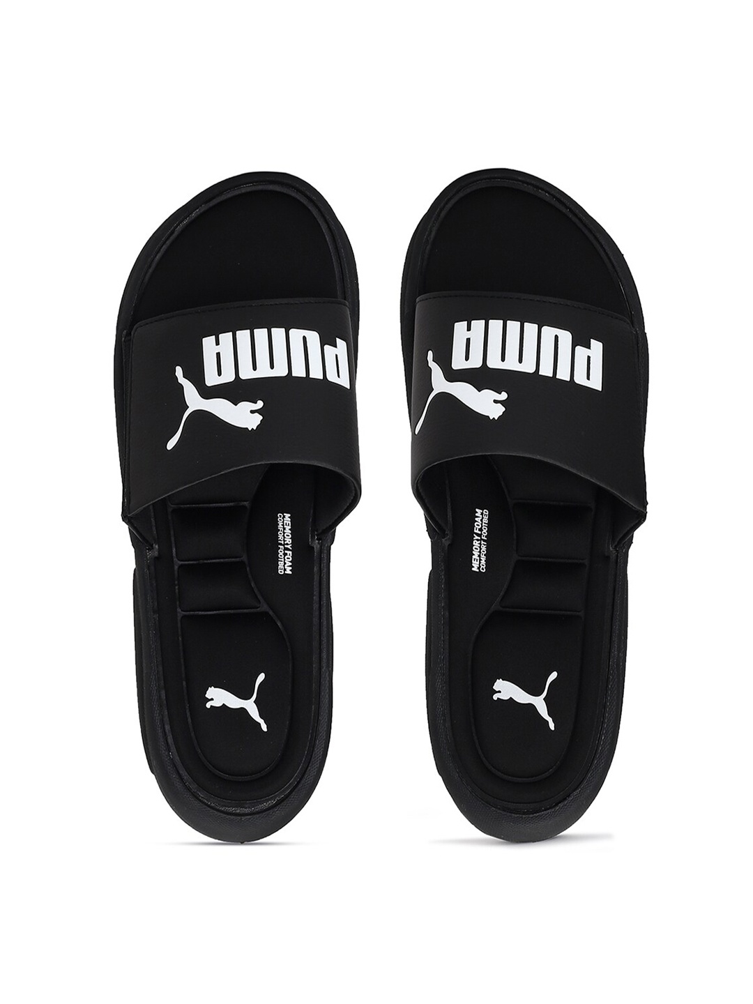 

Puma Unisex Black & White Royalcat Memory Foam Sliders