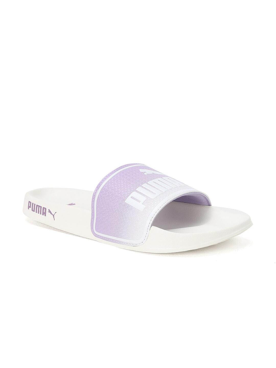 

Puma Unisex White & Purple Leadcat 2.0 Summer Camp Sliders