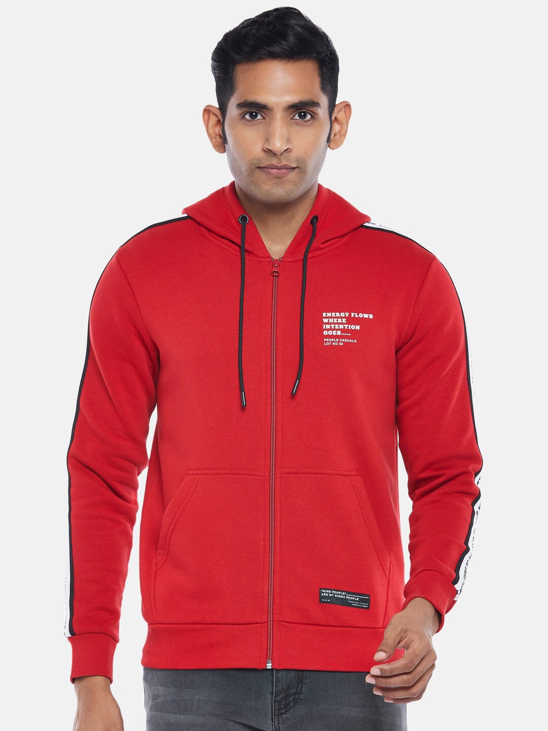 

People Men Red Hooded Sweatshirt