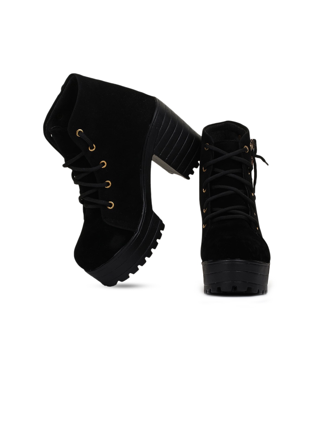 

Luv Byt Women Black Solid Chunky Boots