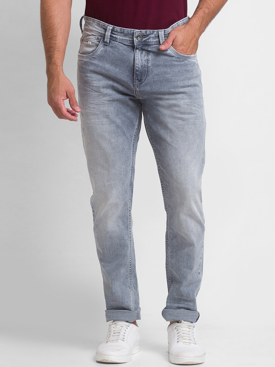 

SPYKAR Men Grey Slim Fit Heavy Fade Jeans