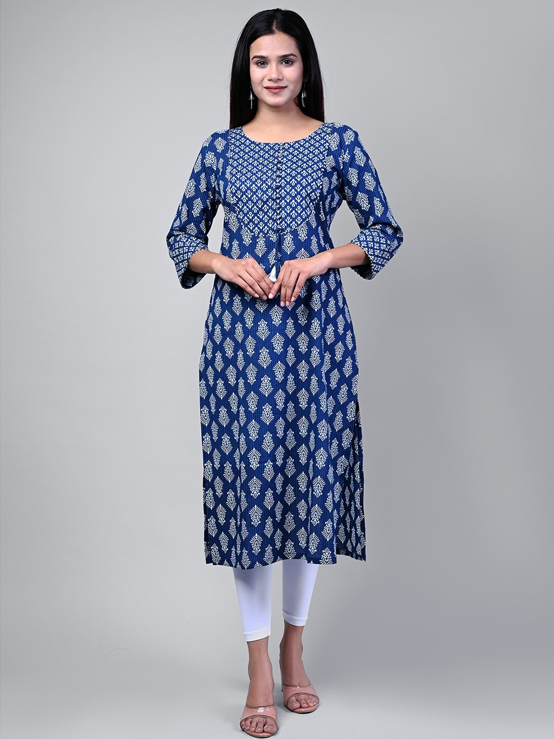 

Swasti Women Blue Printed Floral Kurta