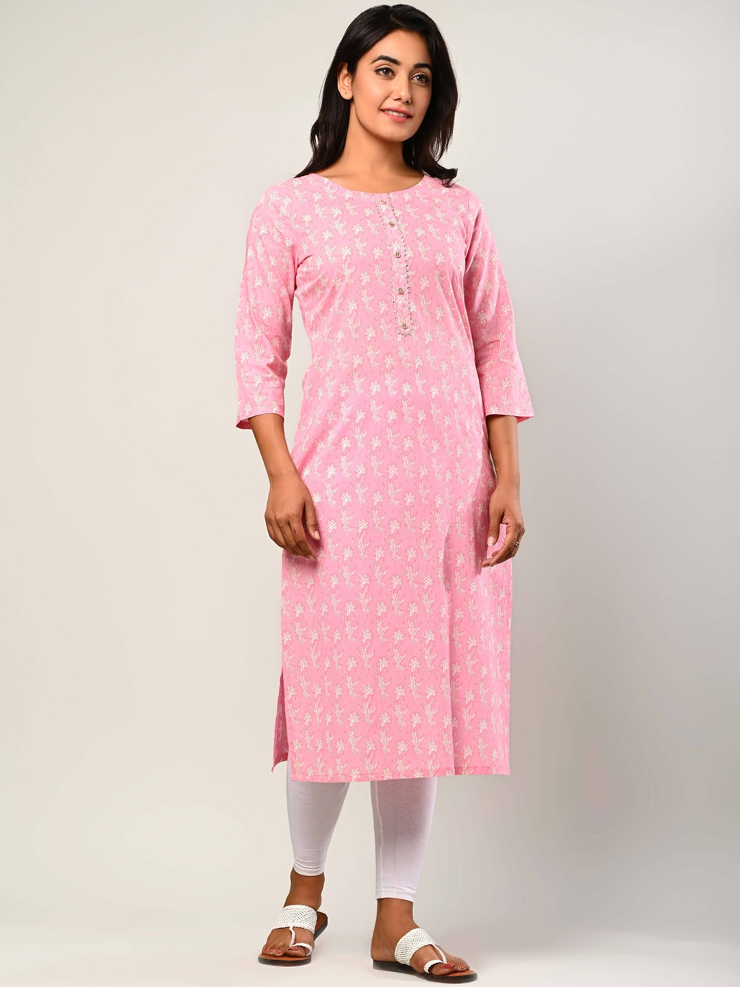 

Swasti Women Pink Floral Kurta