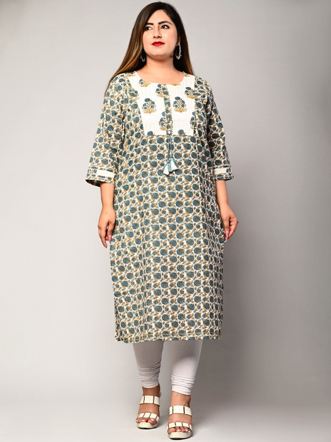 

Swasti Women White Floral Printed Kurta