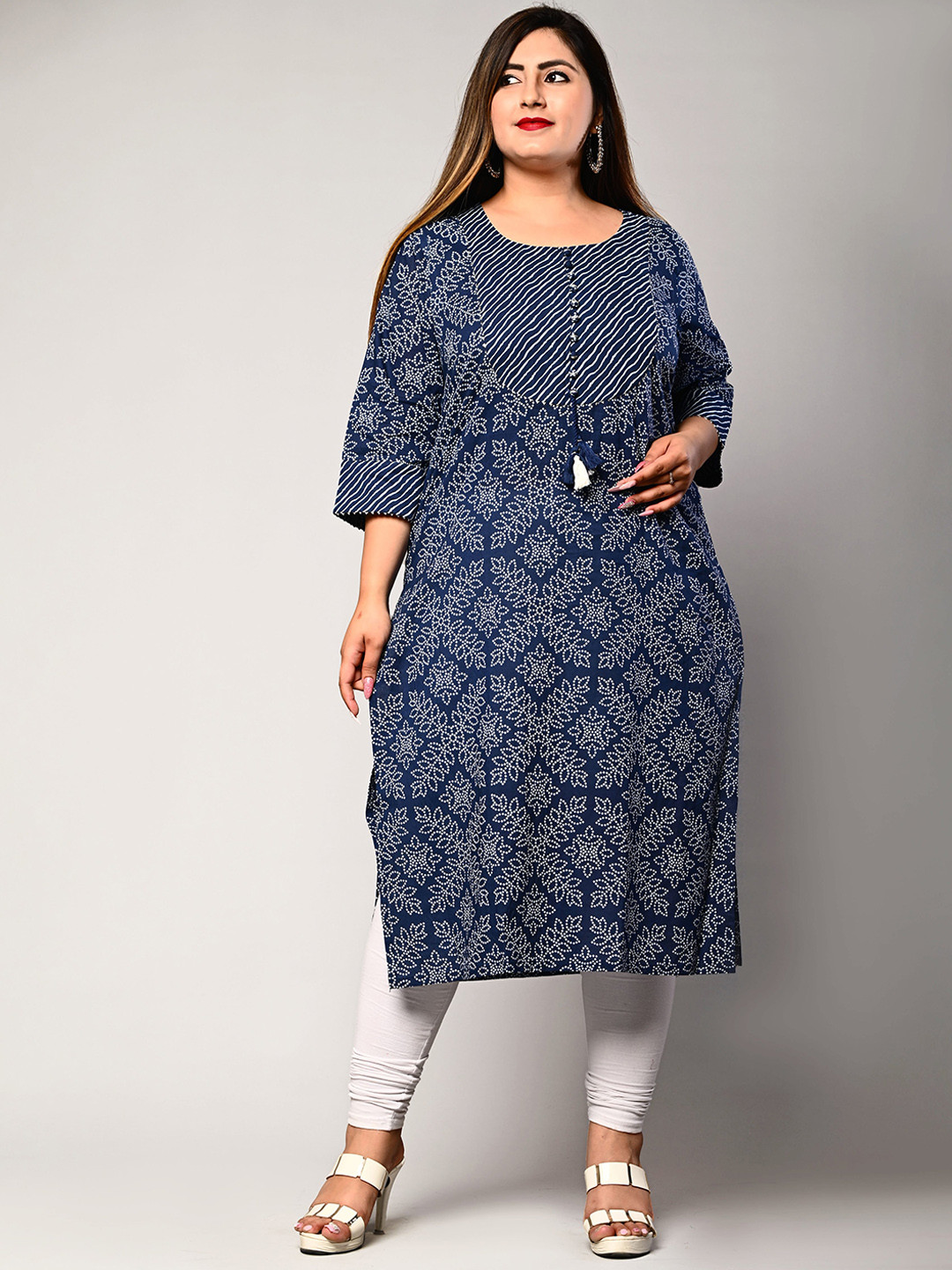

Swasti Women Blue Floral Printed Kurta