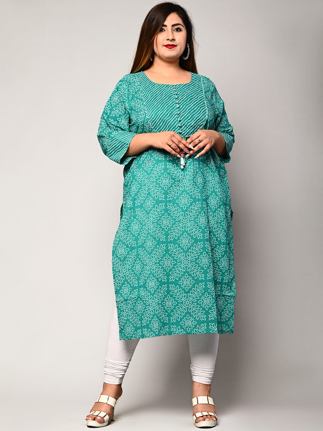 

Swasti Women Turquoise Blue Floral Printed Kurta