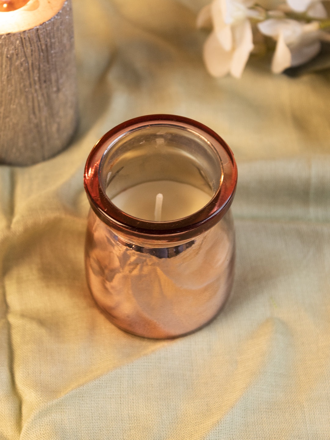 

MARKET99 Pink Solid Mason Jar With Candle Holder