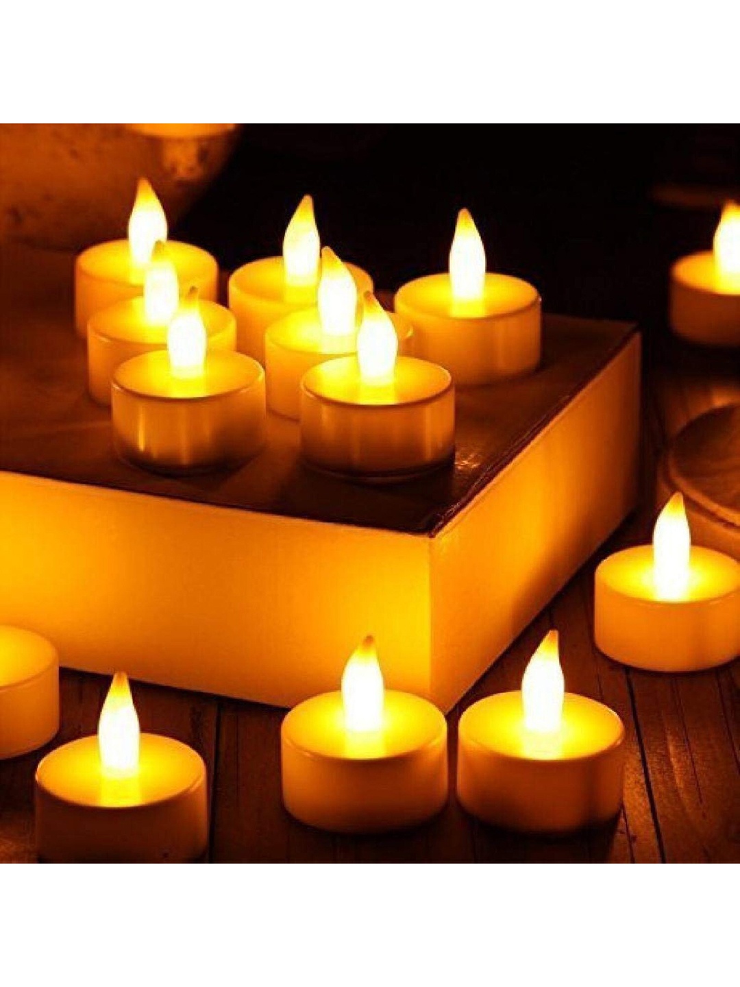 

MARKET99 Set of 12 White LED T-Light Candles