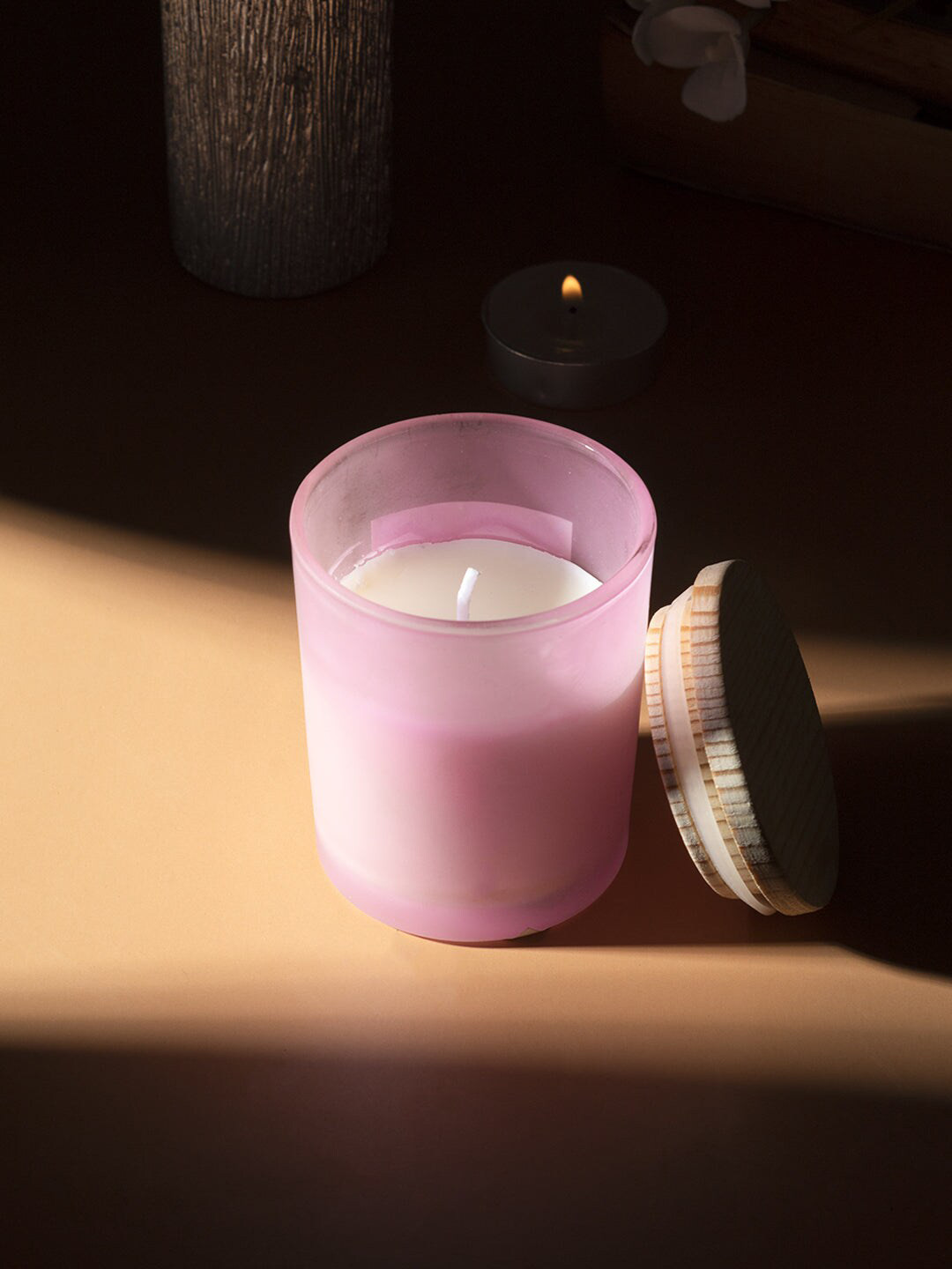 

MARKET99 Pink Solid Mason Scented Jar Candle