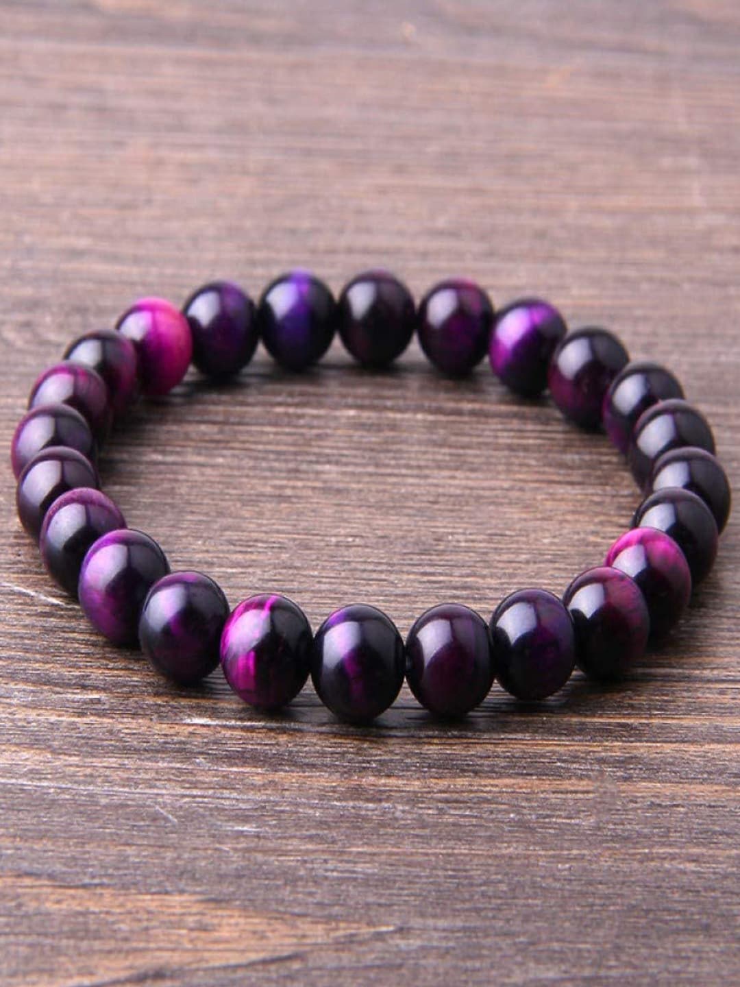 

Young & Forever Unisex Purple Brass Tigers Eye Bracelet