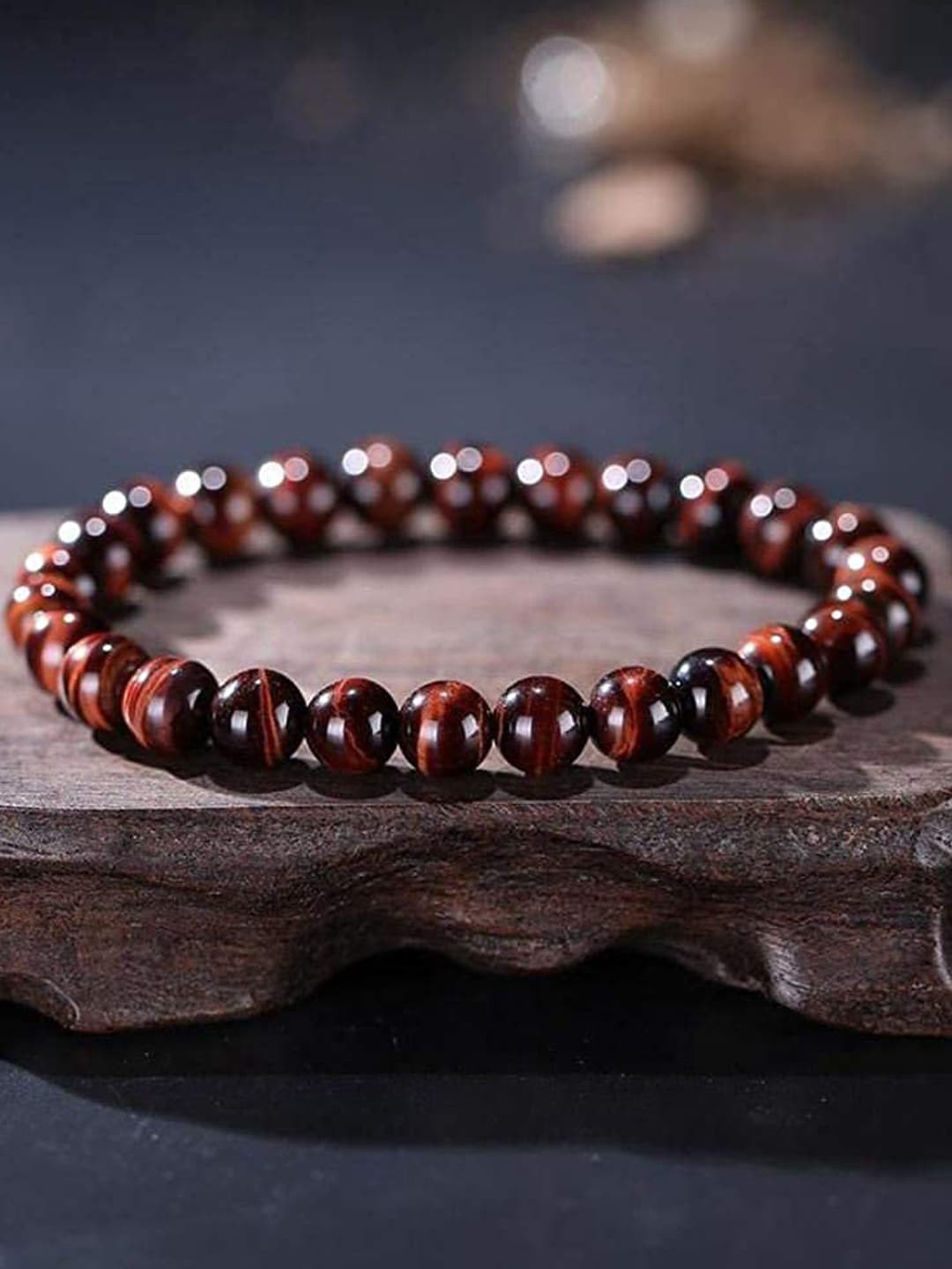 

Young & Forever Unisex Brown Brass Tigers Eye Bracelet