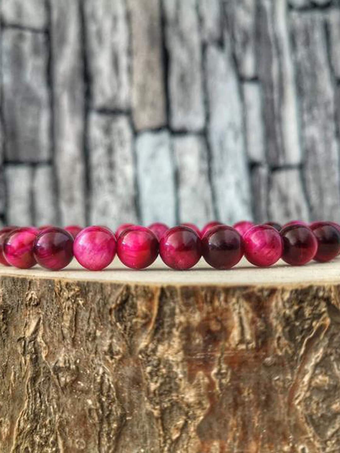 

Young & Forever Unisex Pink Brass Tigers Eye Bracelet