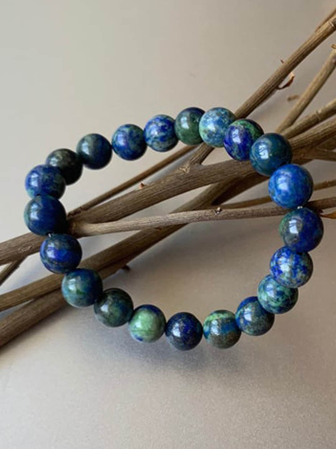 

Young & Forever Unisex Green & Navy Blue Brass Bracelet
