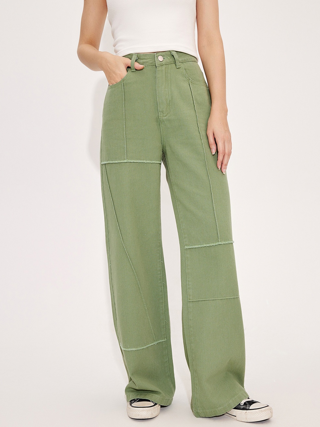 

URBANIC Women Green Wide Leg Jeans