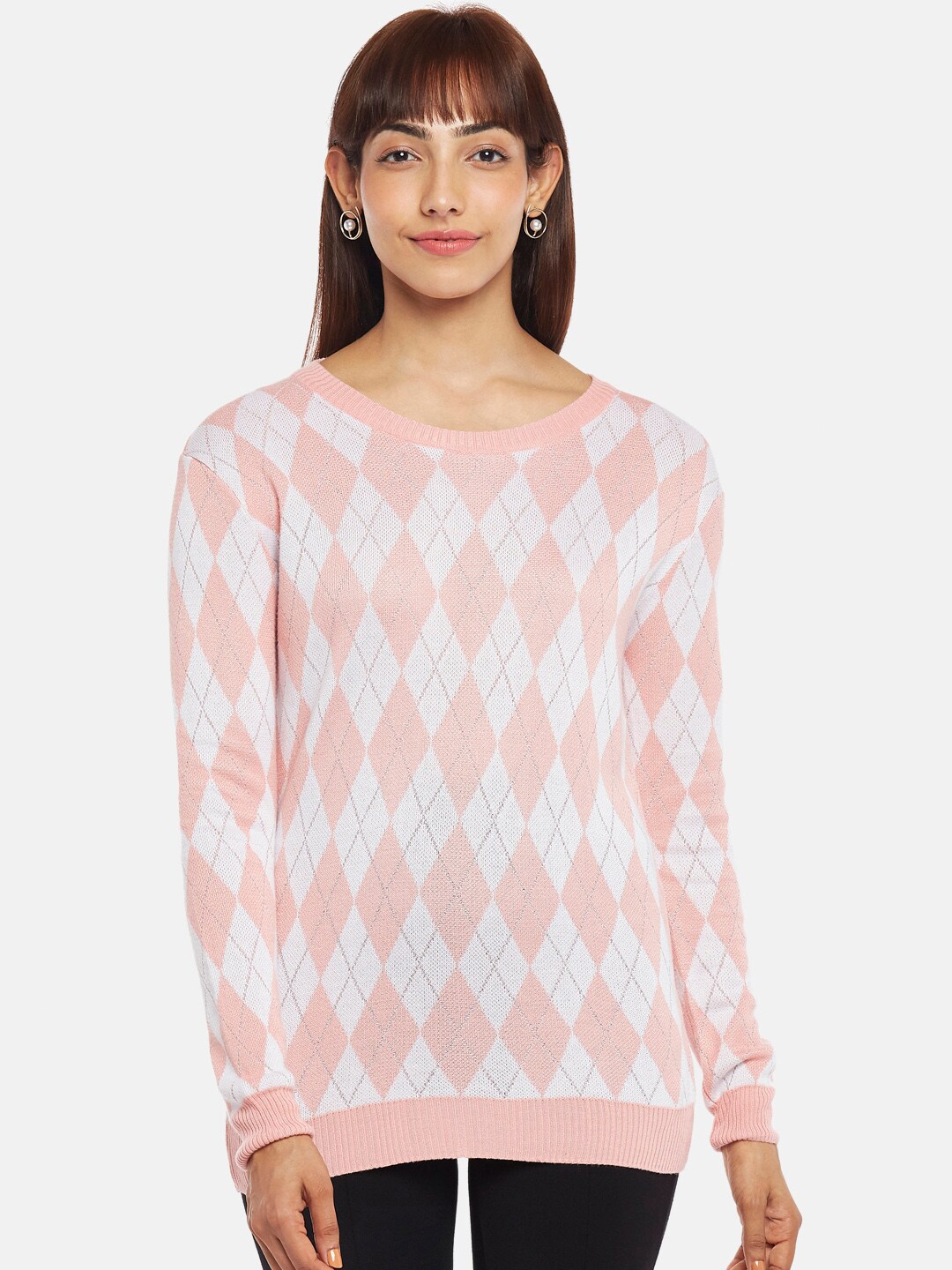 

Annabelle by Pantaloons Pink Geometric Print Top