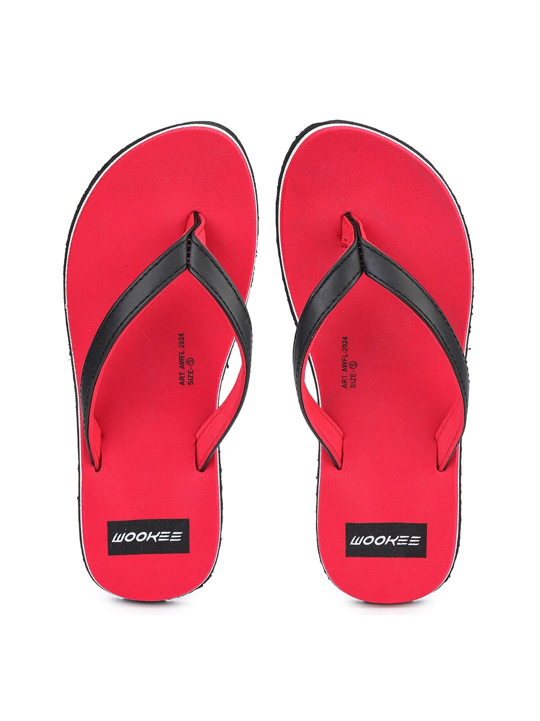 

ABROS Men Red & Black Printed Rubber Thong Flip-Flops