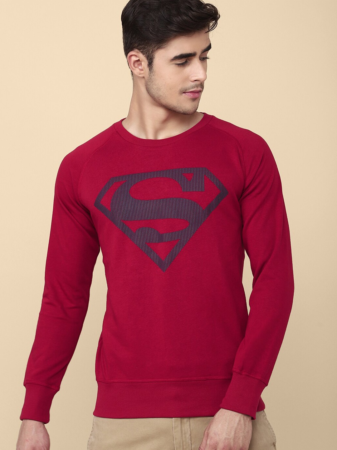 

Free Authority Men Red Superman Printed Sweatshirt