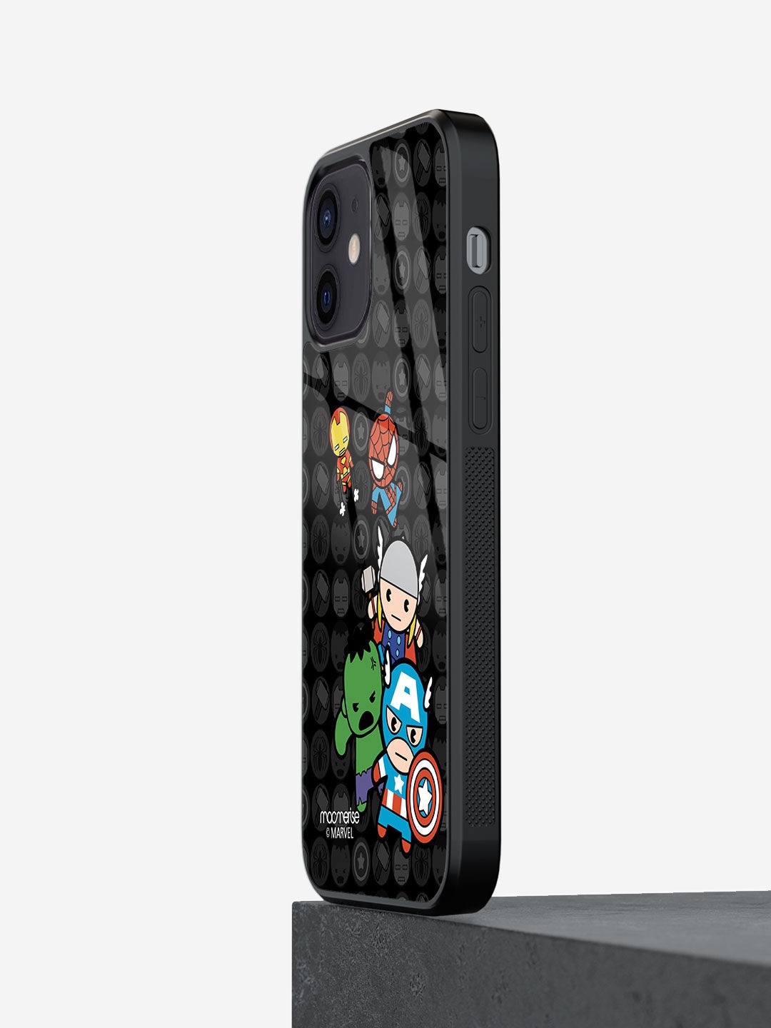

macmerise Black & Blue Printed Kawaii Art Marvel Comics iPhone 12 Back Case