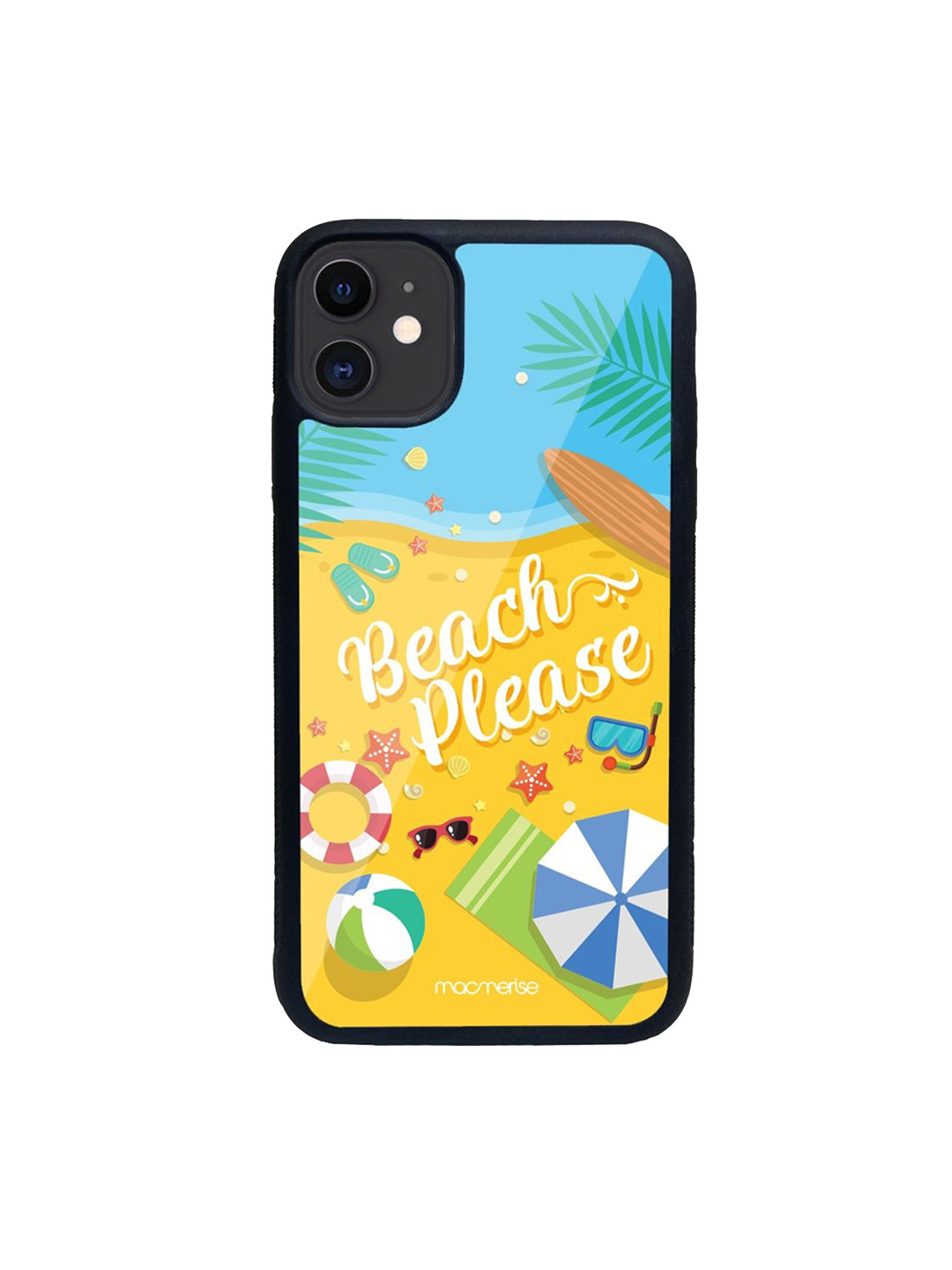

macmerise Yellow & Blue Printed Beach Please iPhone 11 Back Case