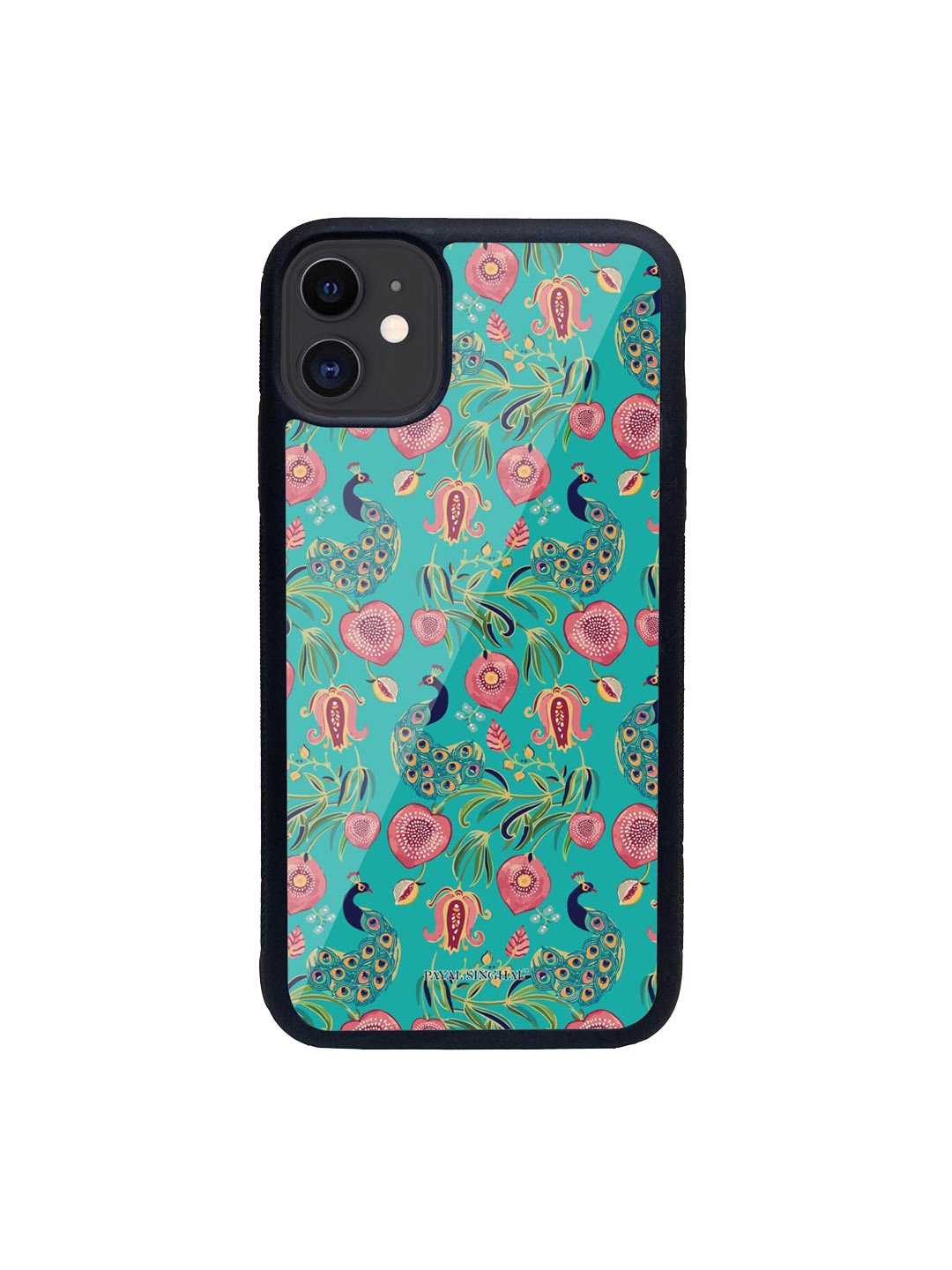 

macmerise Teal Blue Printed Payal Singhal Anaar and Mor iPhone 11 Back Case