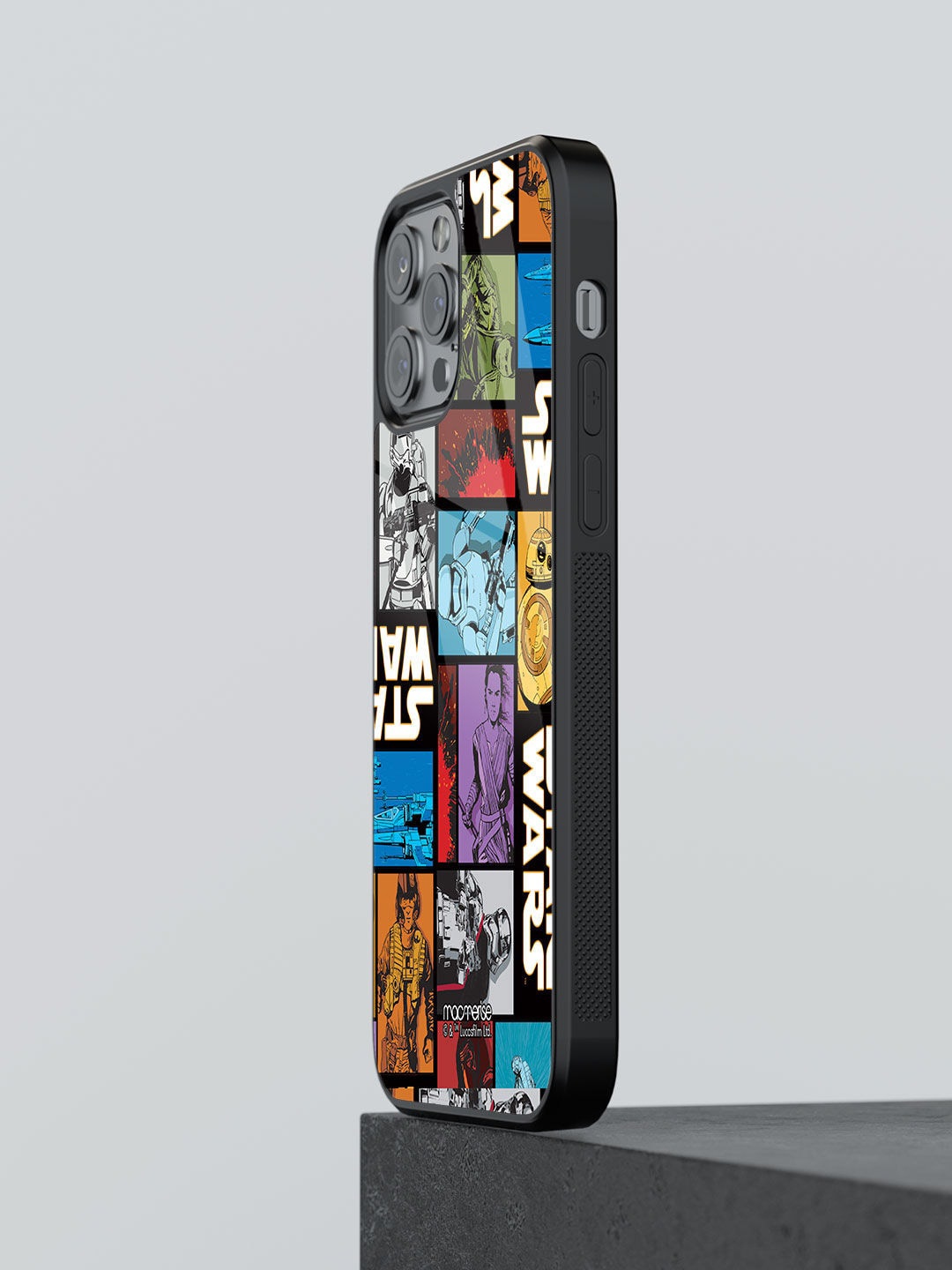 

macmerise Black The Force Awakens Printed iPhone 12 Pro Max Glass Back Case