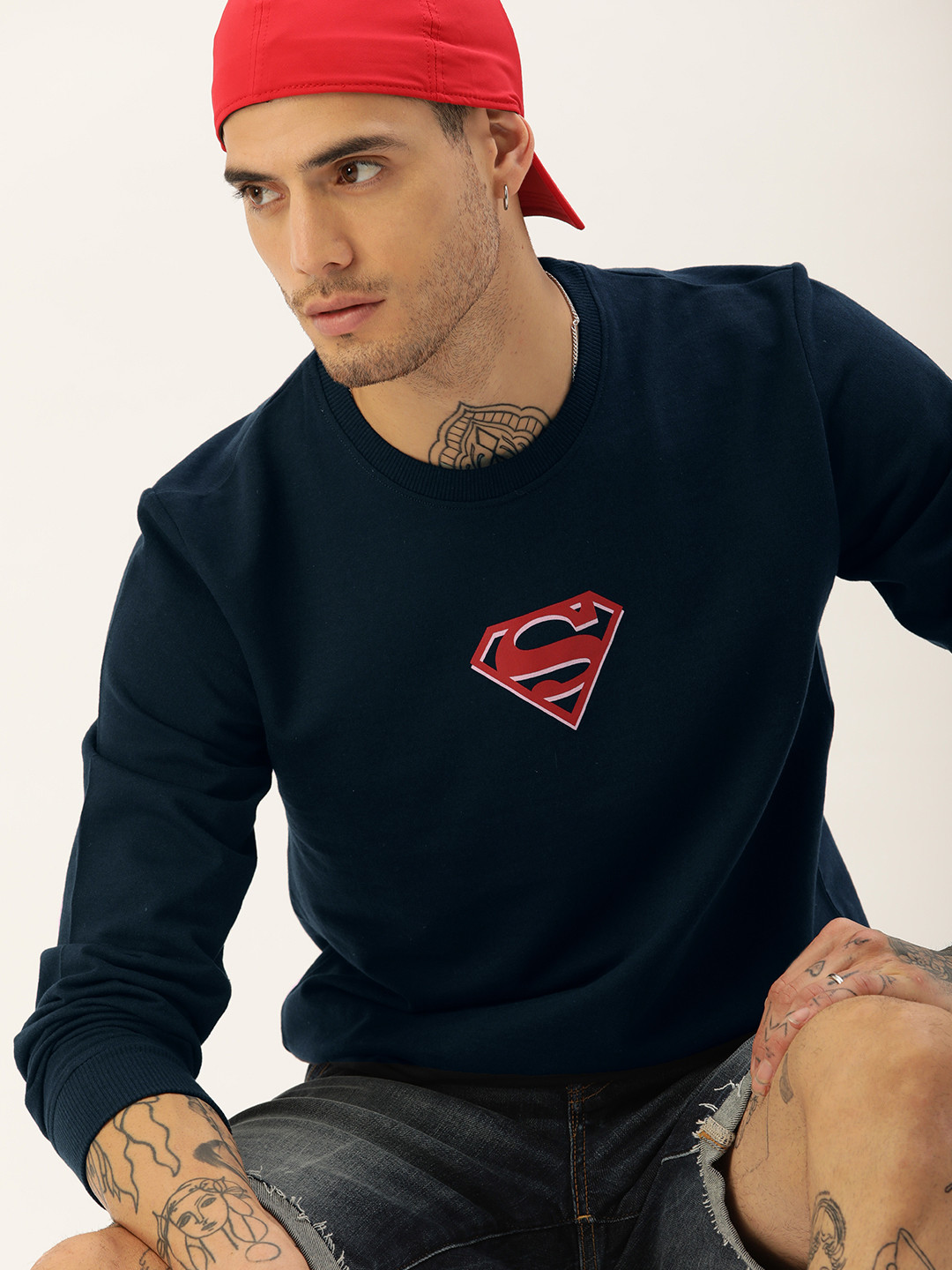 

Kook N Keech Superman Men Navy Blue Superman Printed Sweatshirt