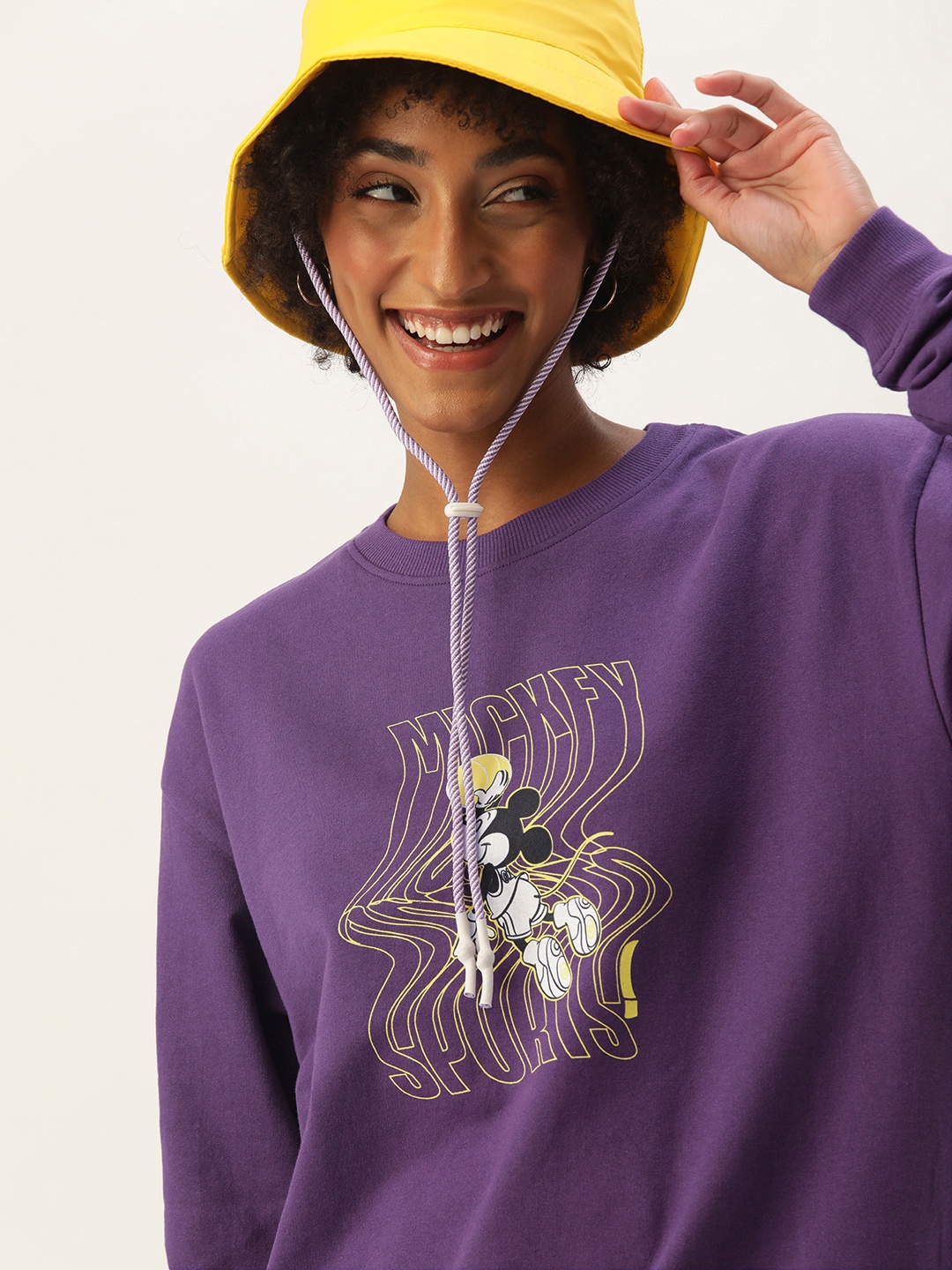 

Kook N Keech Disney Women Purple Graphic Printed Pure Cotton Sweatshirt