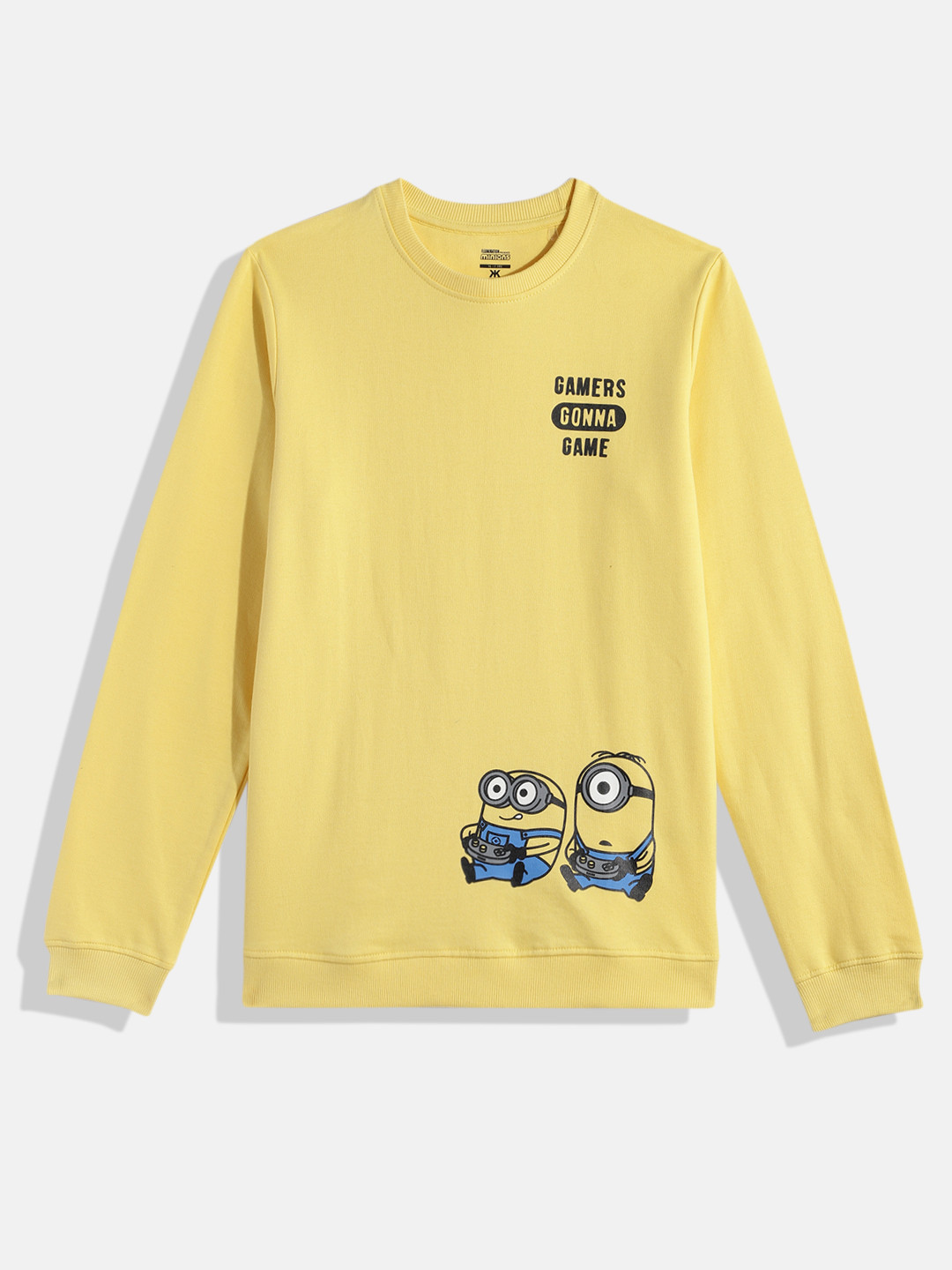 

Minions by Kook N Keech Teens Boys Yellow Printed Pure Cotton Sweatshirt