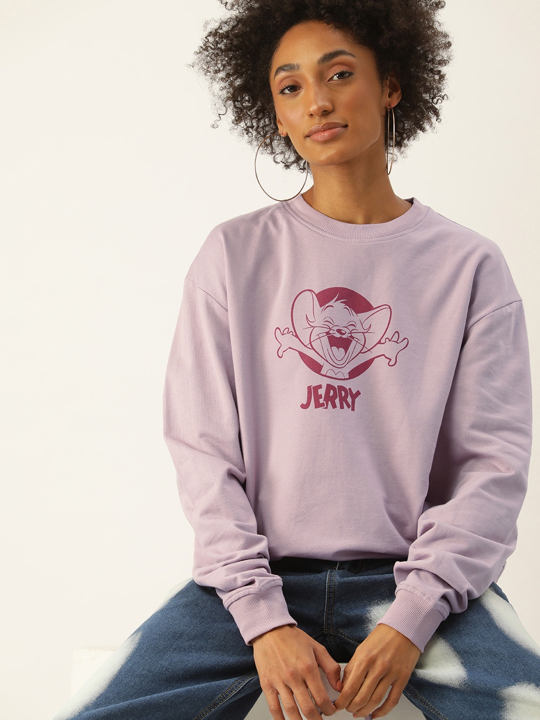 

Kook N Keech Toons Women Mauve Jerry Printed Pure Cotton Pullover Sweatshirt