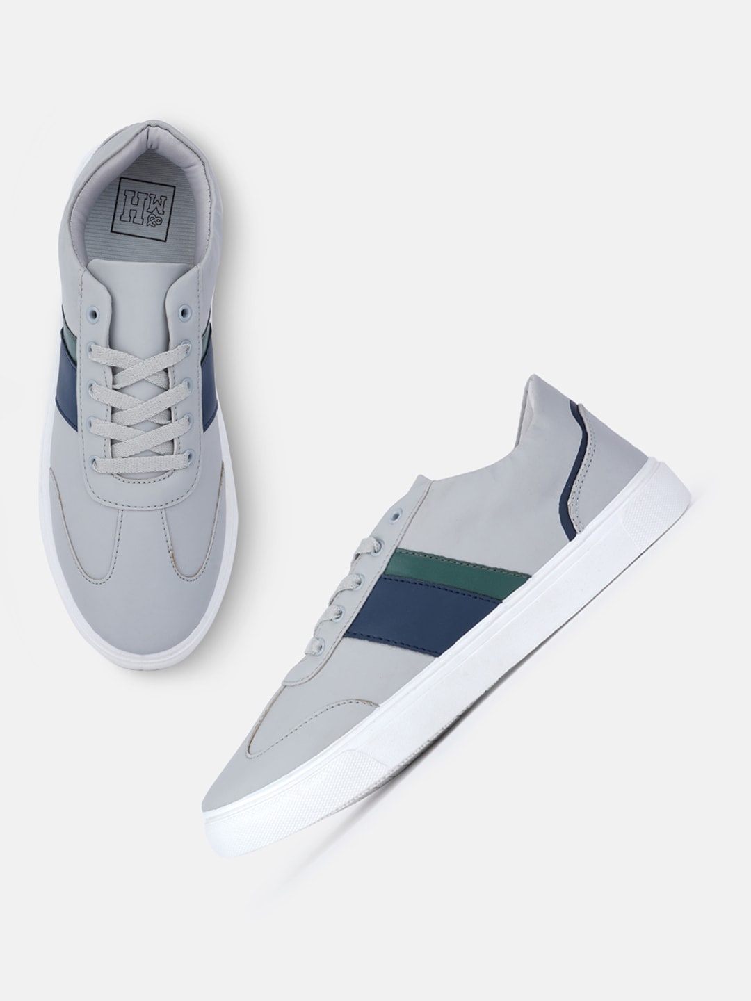 

Mast & Harbour Men Grey Colourblocked Sneakers