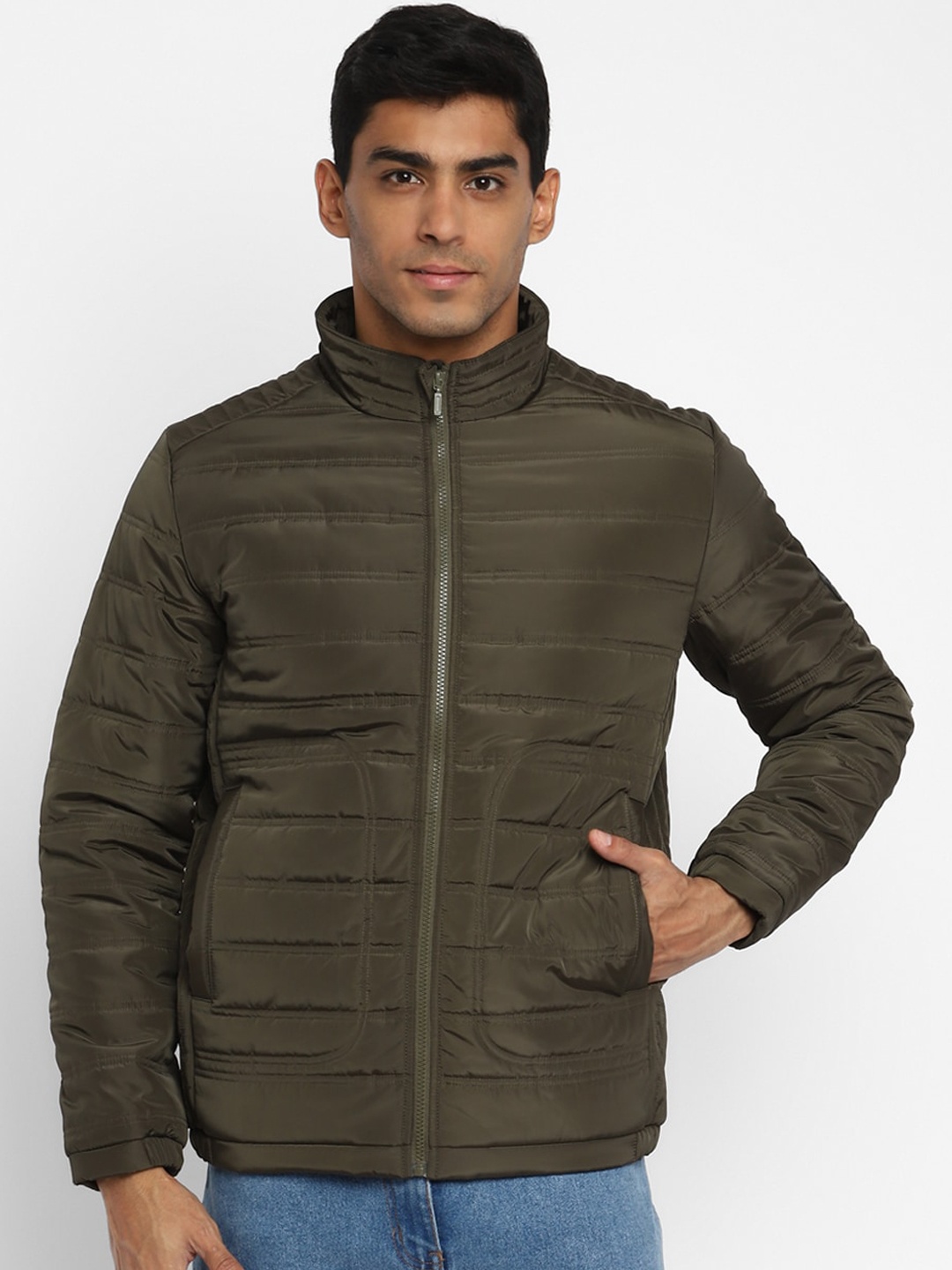 

Red Chief Men Olive Green Lightweight Padded Jacket