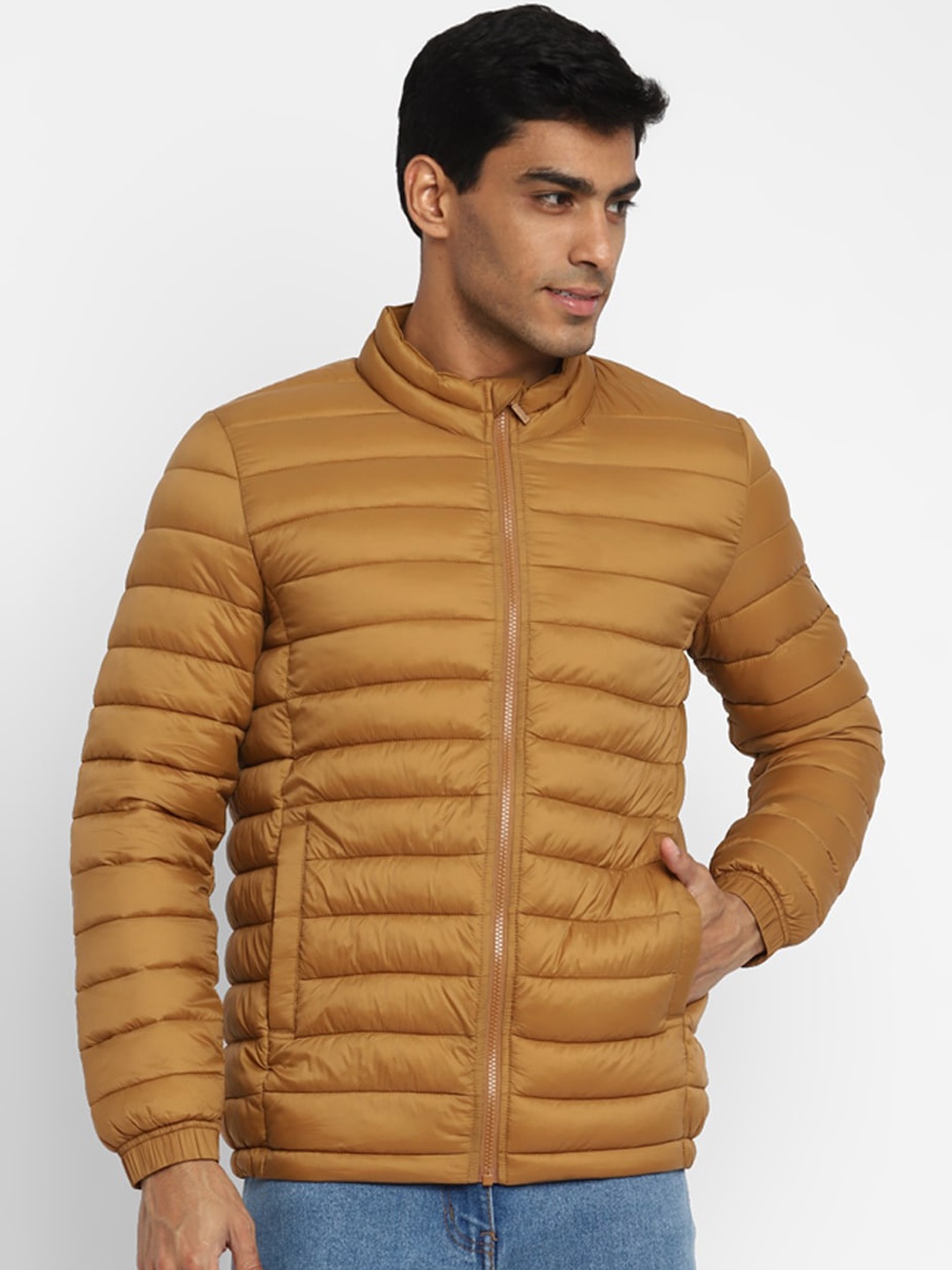 

Red Chief Men Mustard Lightweight Puffer Jacket