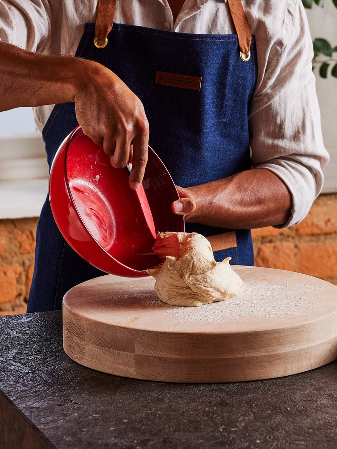 

LE CREUSET Red Solid Silicone Peeler Bowl Scraper