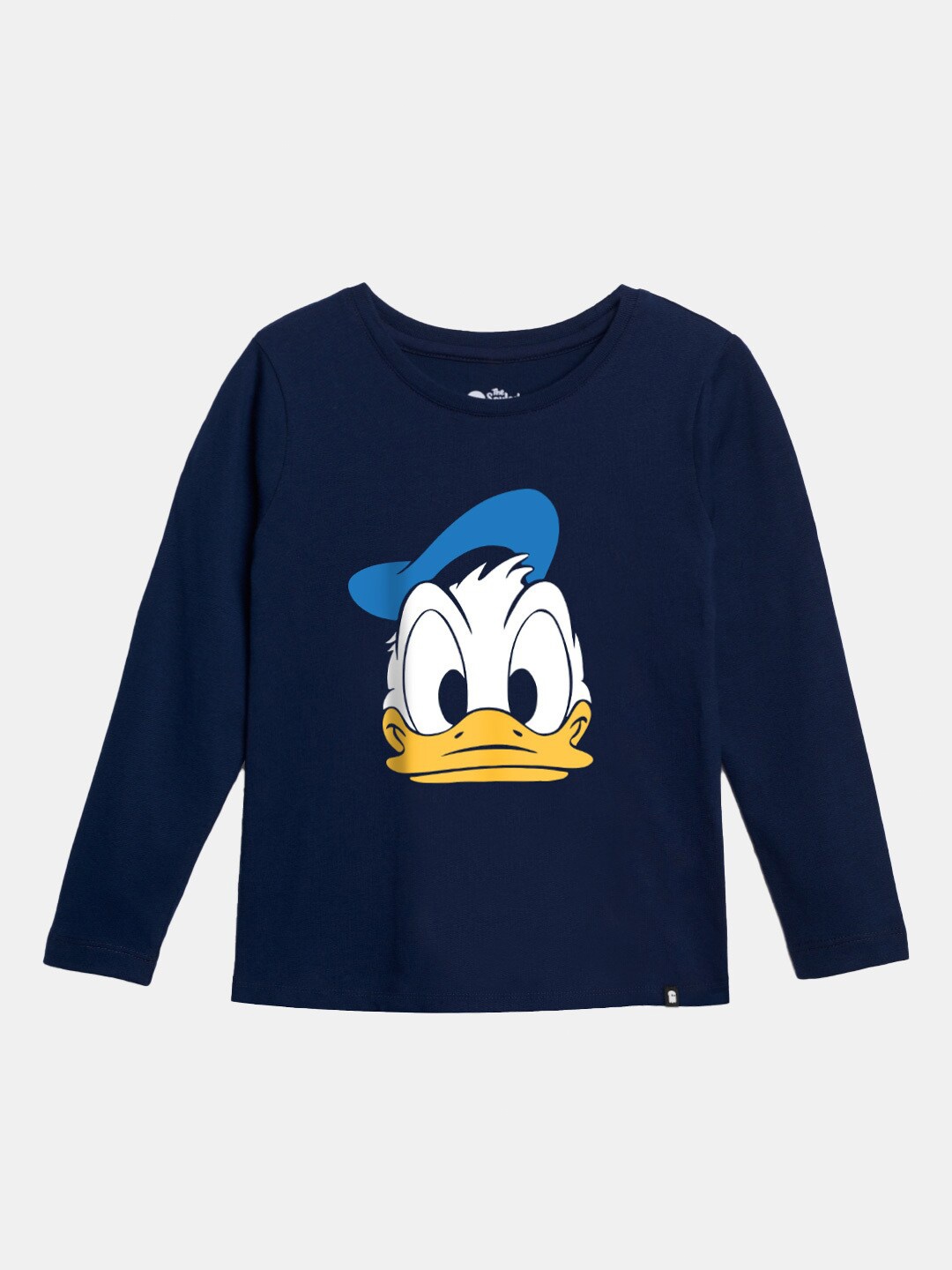 

The Souled Store Girls Navy Blue Donald Duck Printed Cotton T-shirt