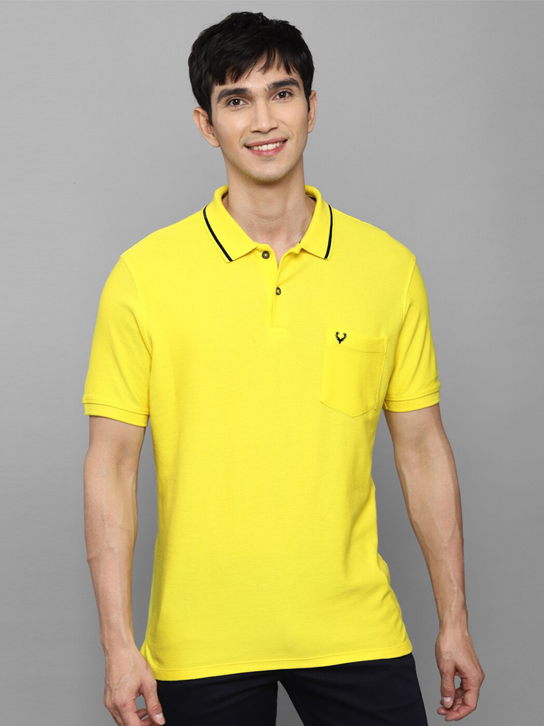 

Allen Solly Men Yellow Polo Collar Cotton T-shirt