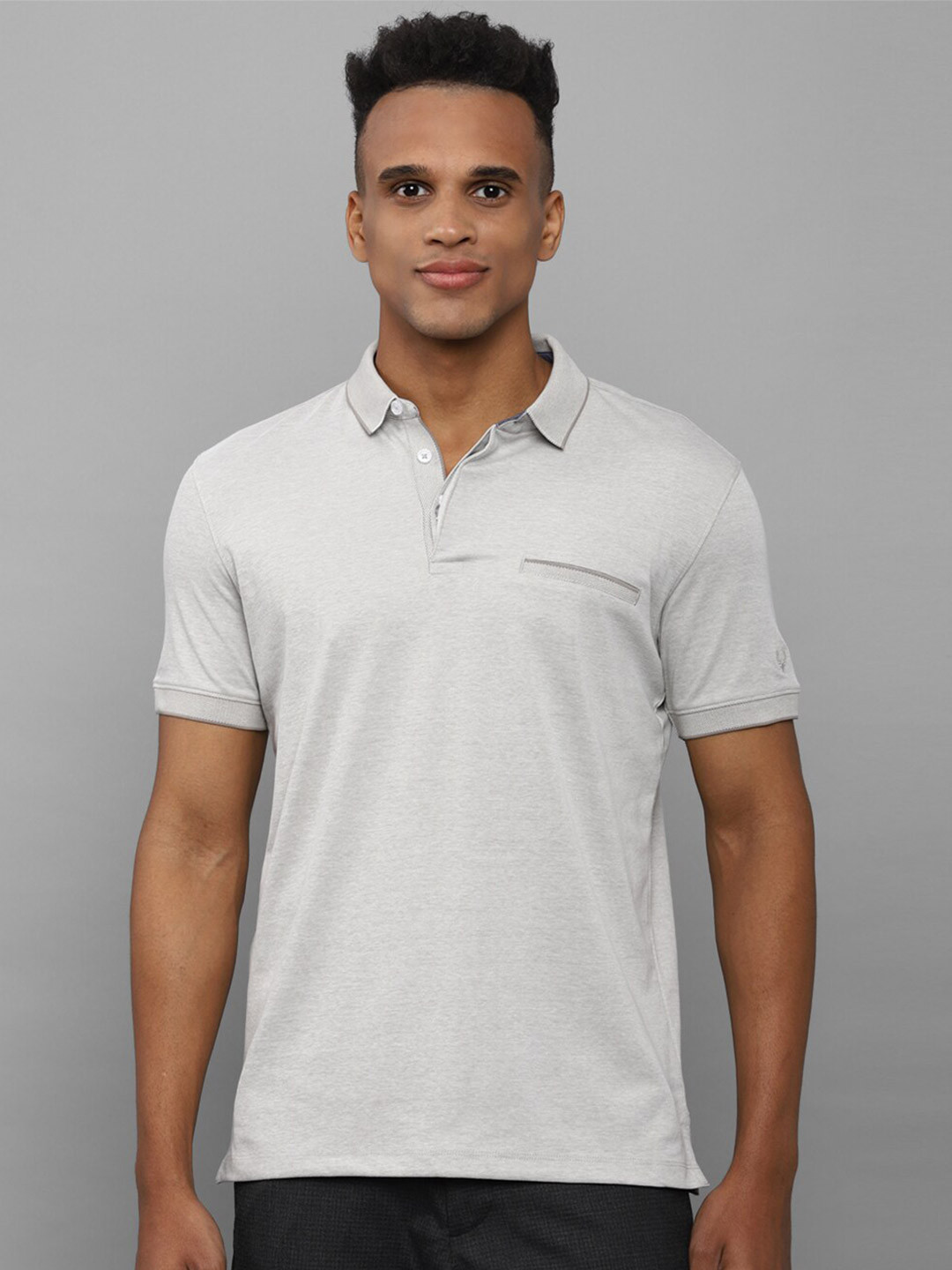 

Allen Solly Men Grey Polo Collar T-shirt