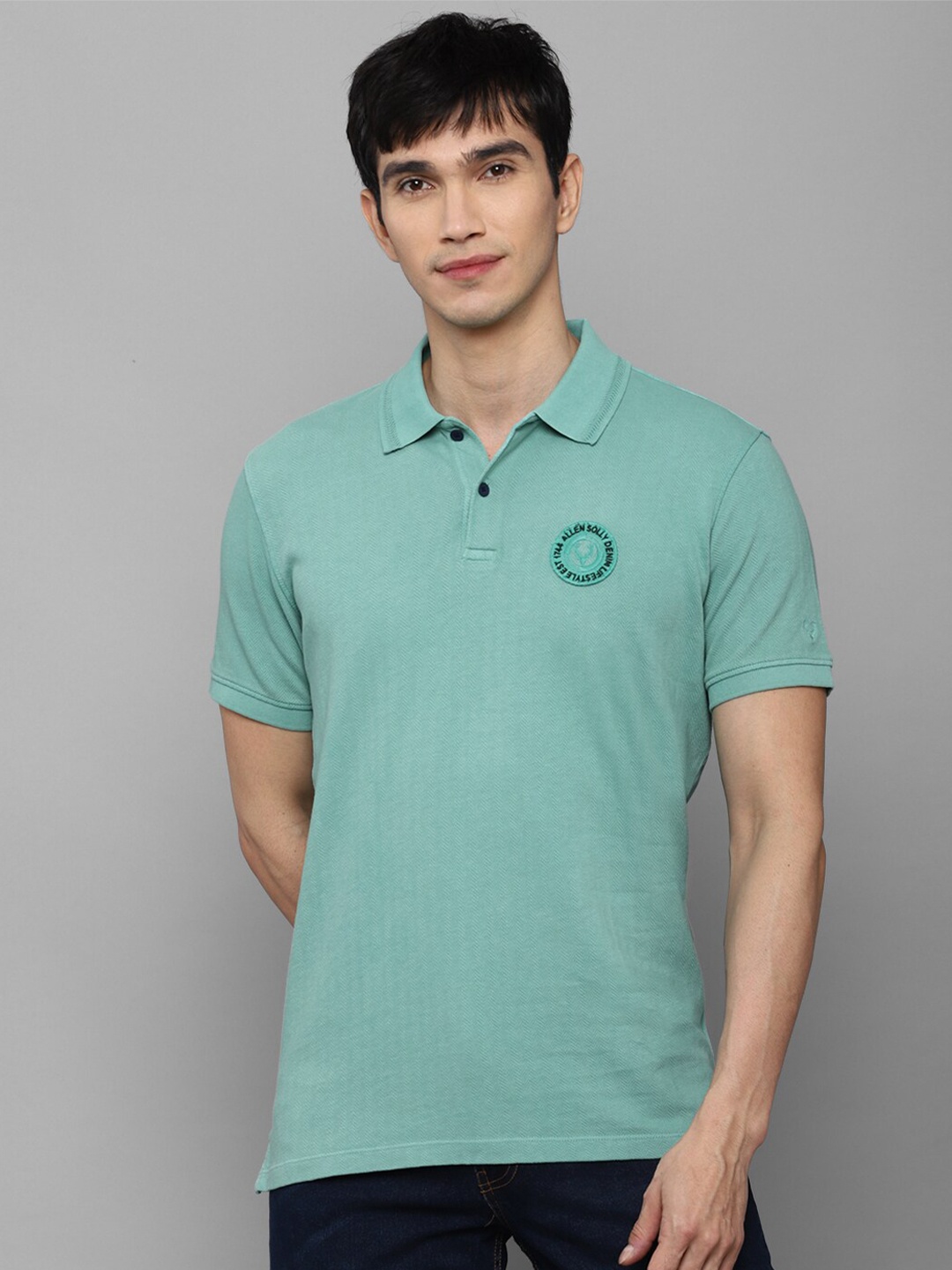 

Allen Solly Sport Men Green Polo Collar Applique T-shirt