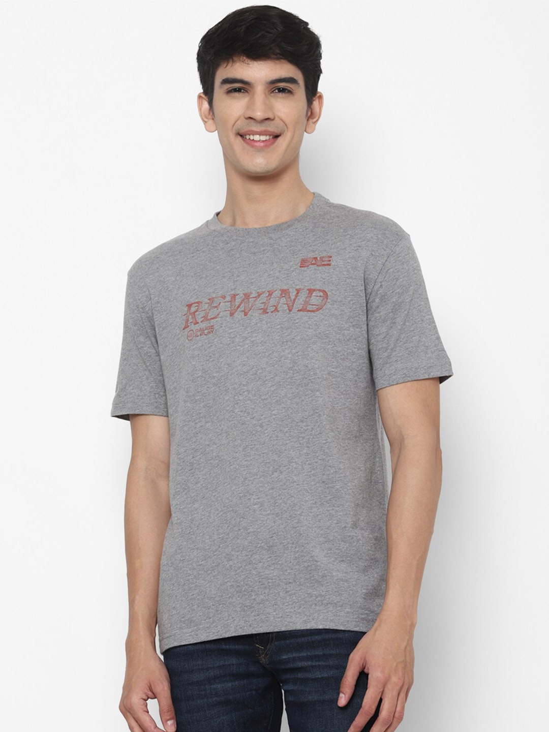 

AMERICAN EAGLE OUTFITTERS Men Grey Typography Printed T-shirt
