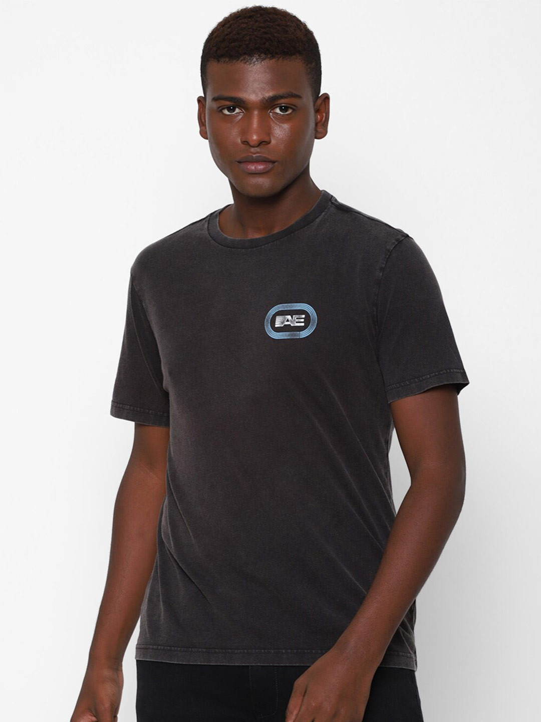 

AMERICAN EAGLE OUTFITTERS Men Black Printed Cotton T-shirt