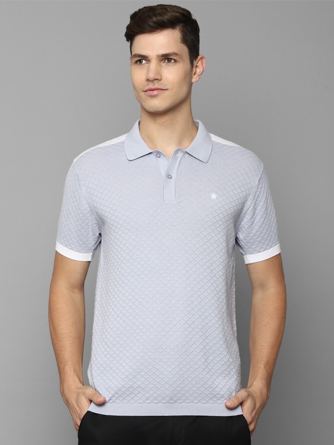

Louis Philippe Men Blue Polo Collar Pure Cotton T-shirt