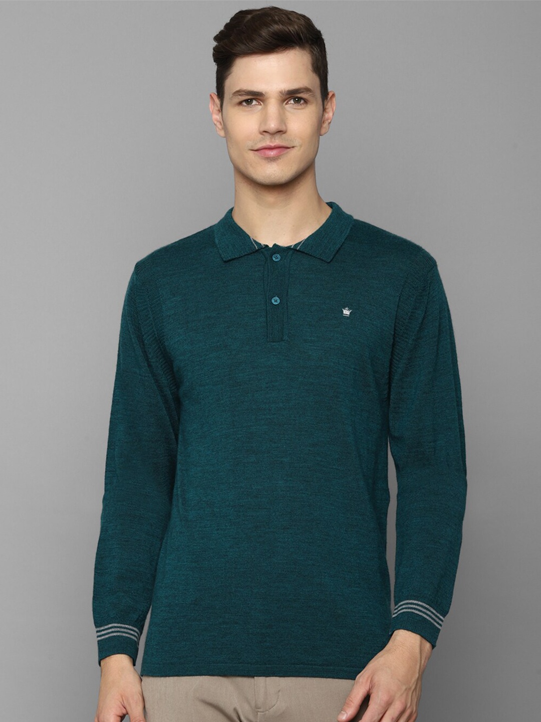 

Louis Philippe Men Green Polo Collar T-shirt