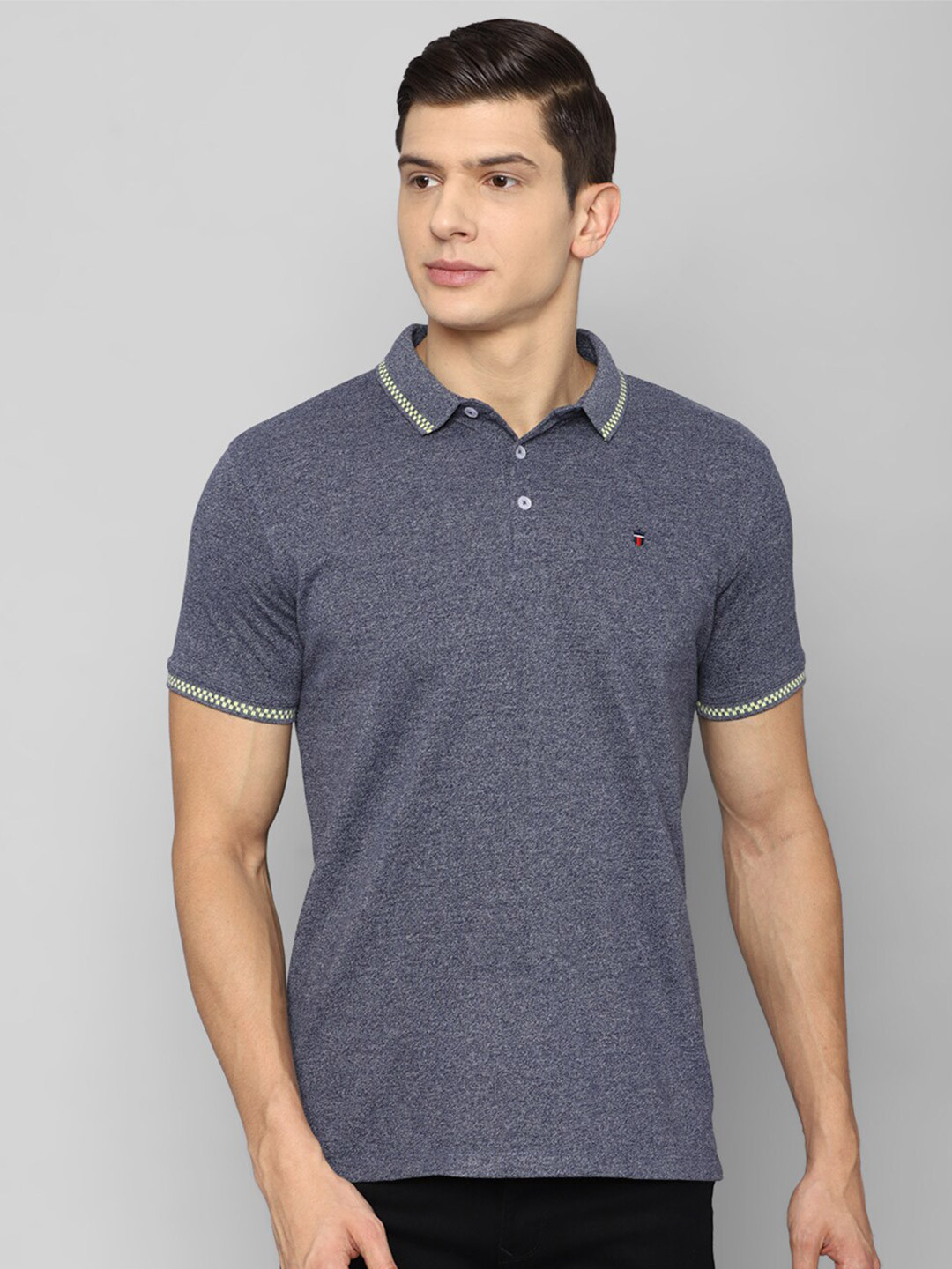 

Louis Philippe Jeans Men Navy Blue Polo Collar Slim Fit T-shirt