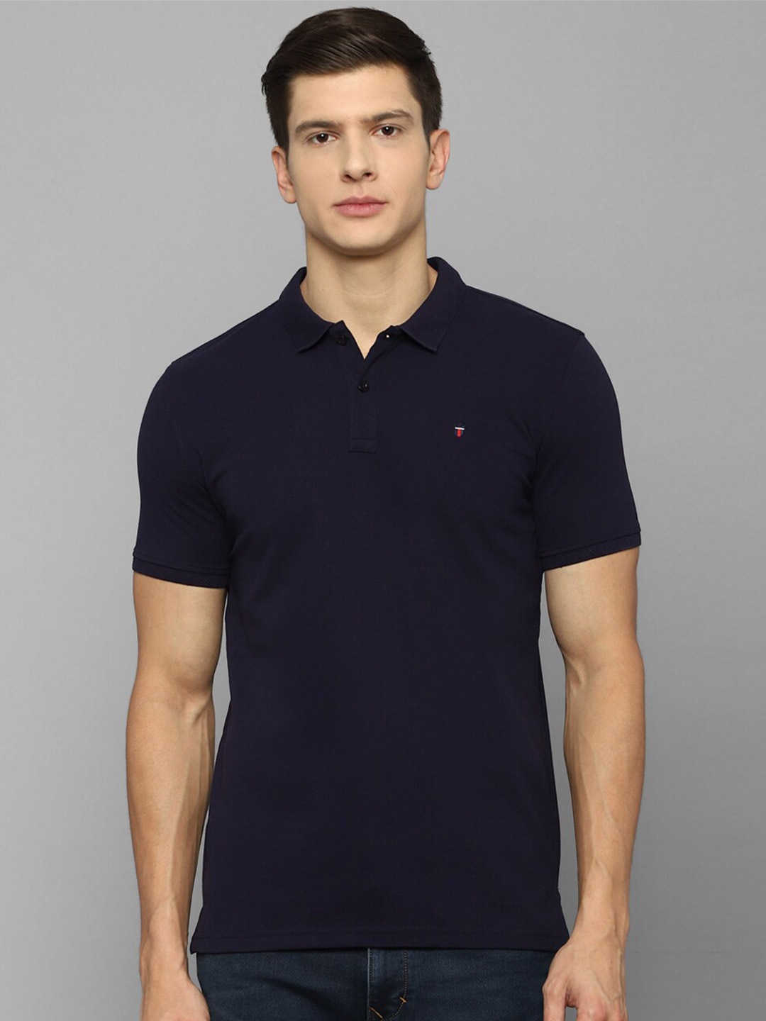 

Louis Philippe Sport Men Navy Blue Polo Collar T-shirt