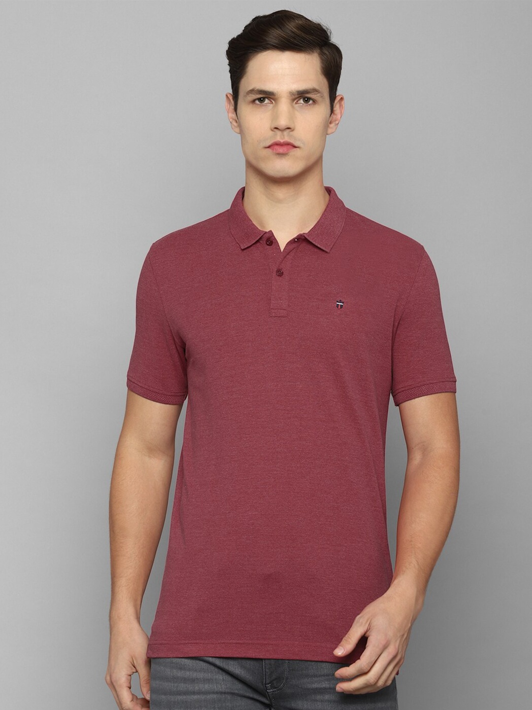 

Louis Philippe Sport Men Pink Polo Collar Slim Fit Cotton T-shirt
